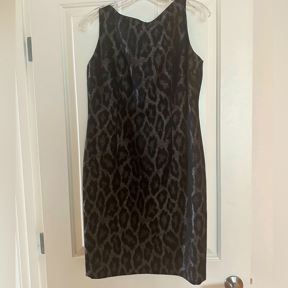 NWOT- Ann Taylor Leopard Sheath sleeveless dress- size 6